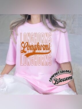 Longhorns Football Comfort Colors T-Shirt, Texas Football Graphic T-Shirt